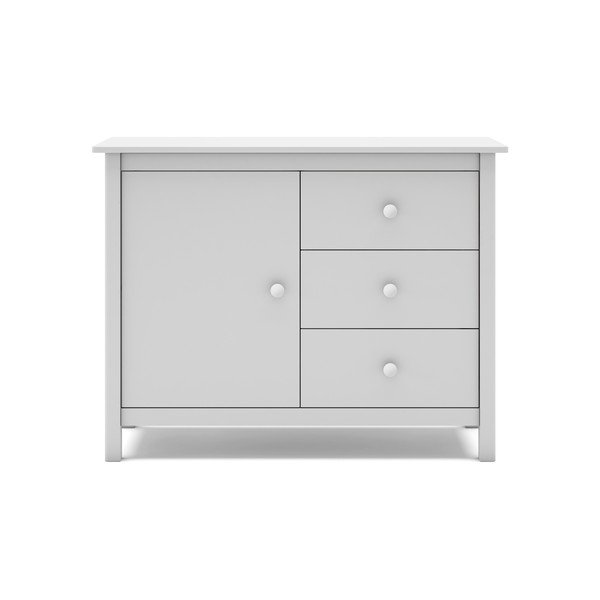 Bijela niska dječja komoda od borovine 90x80 cm Max - Marckeric-image-2