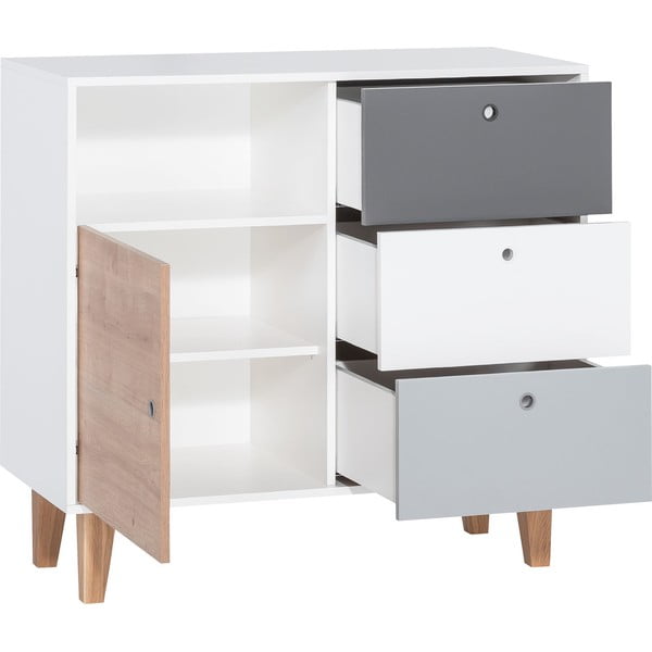 Bijelo-siva komoda sa žutim detaljima Vox Concept-image-2