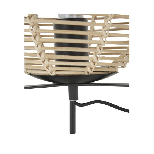 Crna stolna lampa sa sjenilom od ratana Westwing Collection Wasa, visina 38 cm-image-3