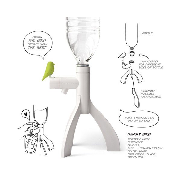 Držač za vodu Thirsty Bird, crni-image-2