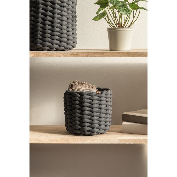 Tekstilna košara ø 21x17 cm Peach Skin Round S – Bigso-image-1