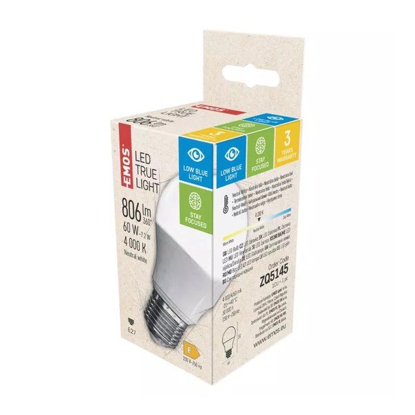 Neutralna LED žarulja E27, 7 W – EMOS-image-1