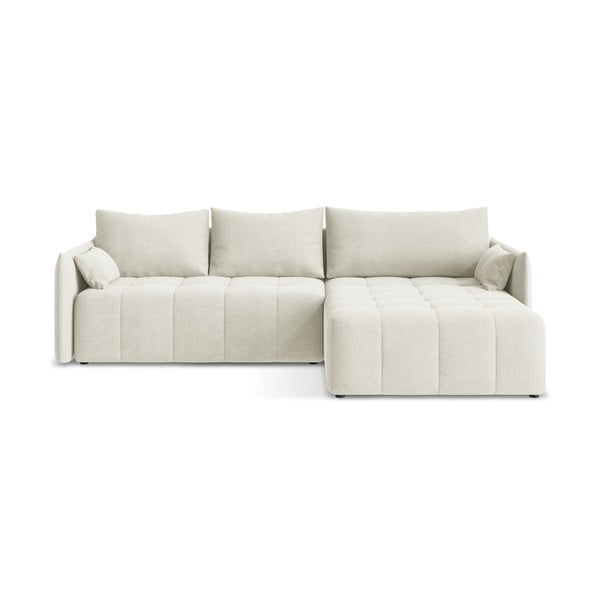 Bež sklopiva/s prostorom za odlaganje kutna garnitura (s desnim kutom/s ležaljkom) Moku – Makamii