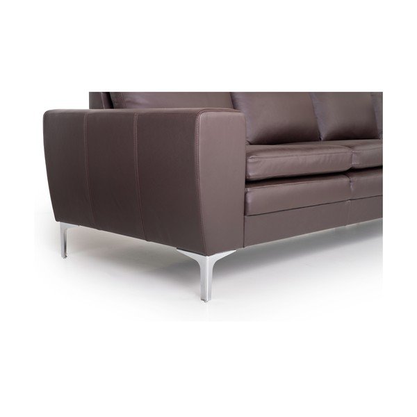 Smeđa kožna garnitura Scandic Twigo, 227 cm-image-2