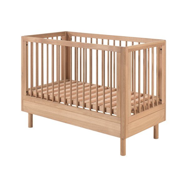 Dječji krevet od punog hrasta s podesivom visinom 60x120 cm u prirodnoj boji Forrest – Vipack-image-4