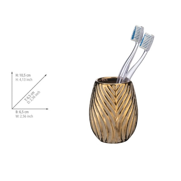 Keramička čaša za četkice za zube u zlatnoj boji Idro – Wenko-image-2