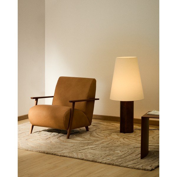Smeđa kožna fotelja Meghan – Kave Home-image-1