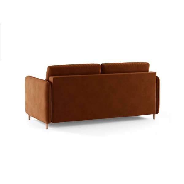 Baršunasti sofa za spavanje boja terakote 184 cm – Micadoni -image-3