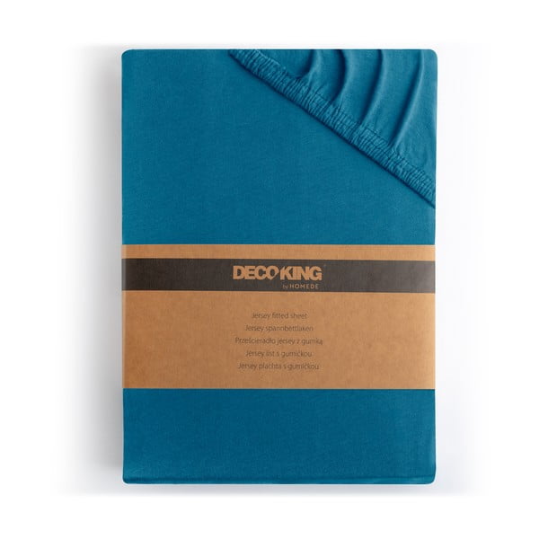 Petrolej zelena plahta s gumom od jeseya 180x200 cm Amber – Restilo-image-4