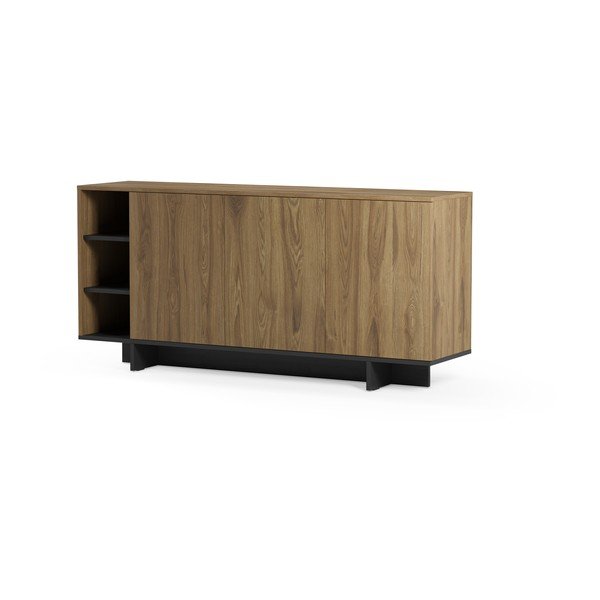 Crni/u prirodnoj boji ormarić u dekoru hrasta 170x80x40 cm Cequoia – Marckeric-image-2