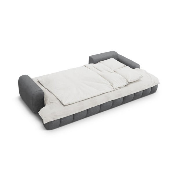 Siva sklopiva/s prostorom za odlaganje kutna garnitura (s desnim kutom/s ležaljkom) Linz – Cosmopolitan Design-image-4