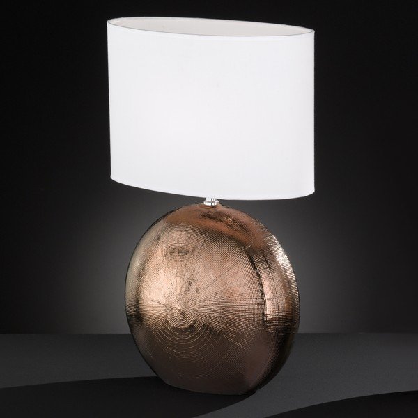 Bijelo-smeđa stolna lampa Fischer & Honsel Foro, visina 53 cm-image-2