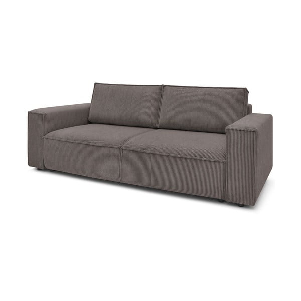 Smeđe-siva sklopiva sofa od samta 245 cm Nihad – Bobochic Paris-image-3