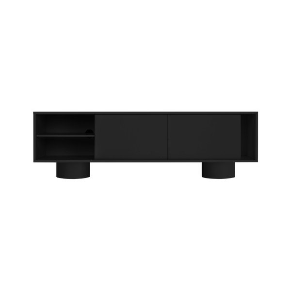 Crna TV komoda 160x48x42 cm Taro – noo.ma-image-3