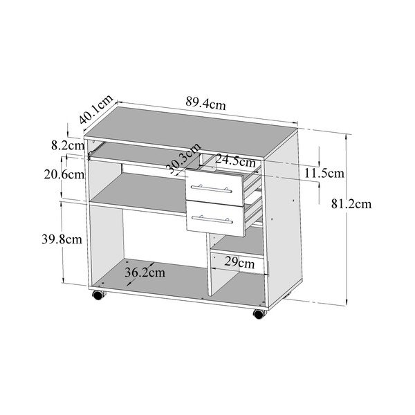 Crveno-bijeli mobilni kuhinjski prostor za pohranu s TemaHome Marius policama-image-2