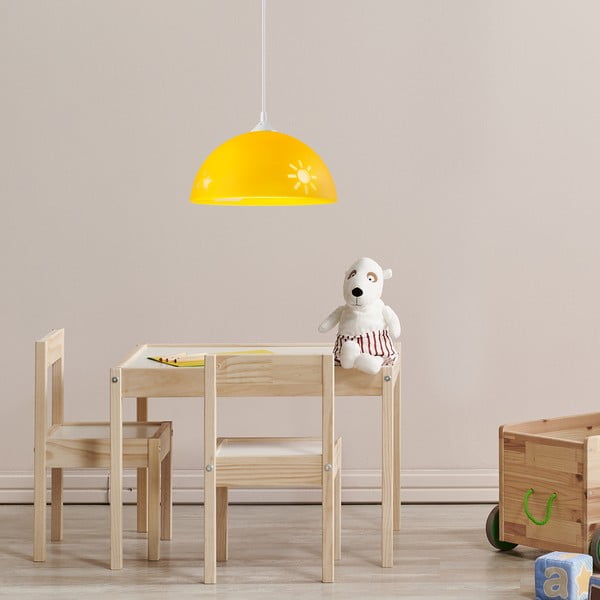 Oker žuta dječja svjetiljka sa staklenim sjenilom ø 30 cm Day & Night – LAMKUR-image-2