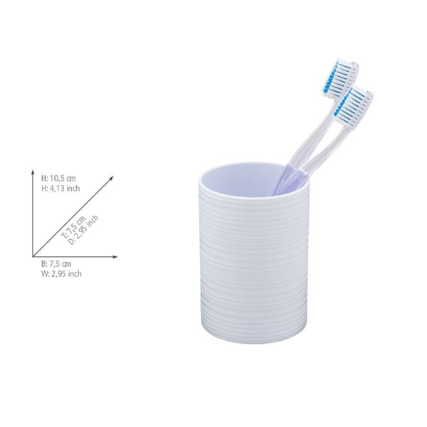 Bijela plastična čaša za četkice za zube Lyon – Allstar-image-3