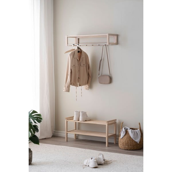 Ormarić za cipele od punog hrasta u prirodnoj boji Confetti – Rowico-image-3