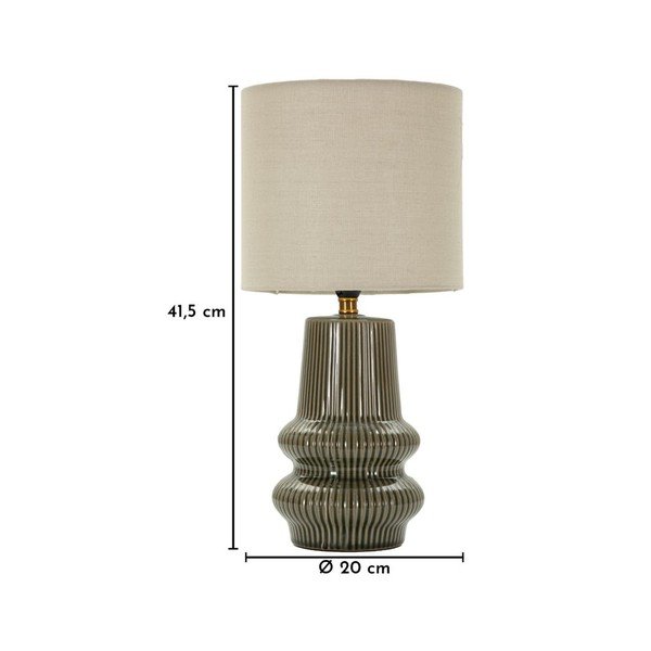 Kaki zelena/krem stolna lampa keramička s tekstilnim sjenilom (visina 41,5 cm) Harmony – Mauro Ferretti-image-4