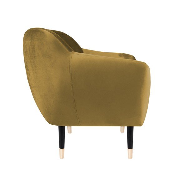 Senf žuta fotelja s crnim nogama Mazzini Sofas Amelie-image-3