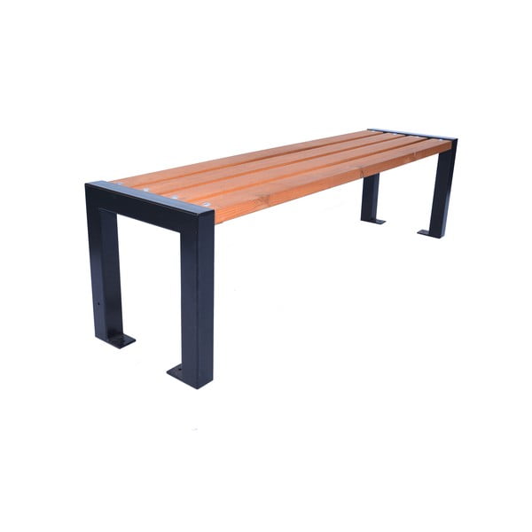 Smeđa vrtna klupa od masivnog drveta – Rojaplast-image-2