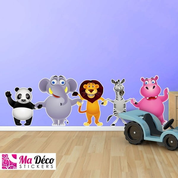 Zidne naljepnice Ambiance Fantastic Jungle Friends-image-1