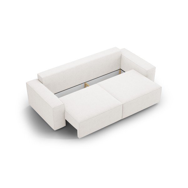 Bijela sklopiva sofa od bouclé tkanine 247 cm Jodie – Micadoni Home-image-3