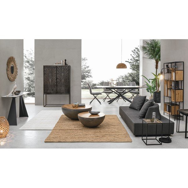 Sivi/u prirodnoj boji metalni okrugao stolić za kavu ø 90 cm Lancaster – Bizzotto-image-4