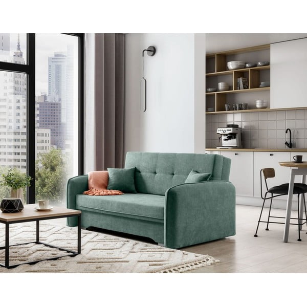 Zelena sklopiva/s prostorom za odlaganje sofa od šenila 155 cm Laine – ELTAP-image-3