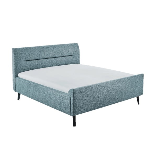 Plavi tapecirani bračni krevet s prostorom za pohranu i podnicom 180x200 cm Enjoy - Meise Möbel