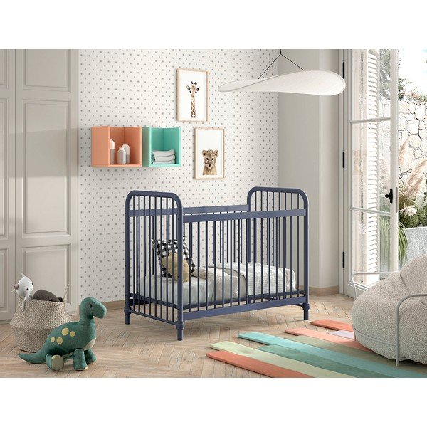 Plavi metalni dječji krevet 60x120 cm BRONXX – Vipack-image-1
