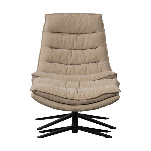 Okretna fotelja s naslonjačem za noge od šenila u prirodnoj boji Kube – WOOOD-image-3