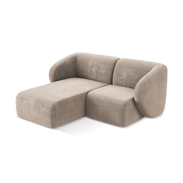 Svjetlo smeđa kutna garnitura od šenila (s lijevim kutom/s ležaljkom) Lani – Makamii-image-2