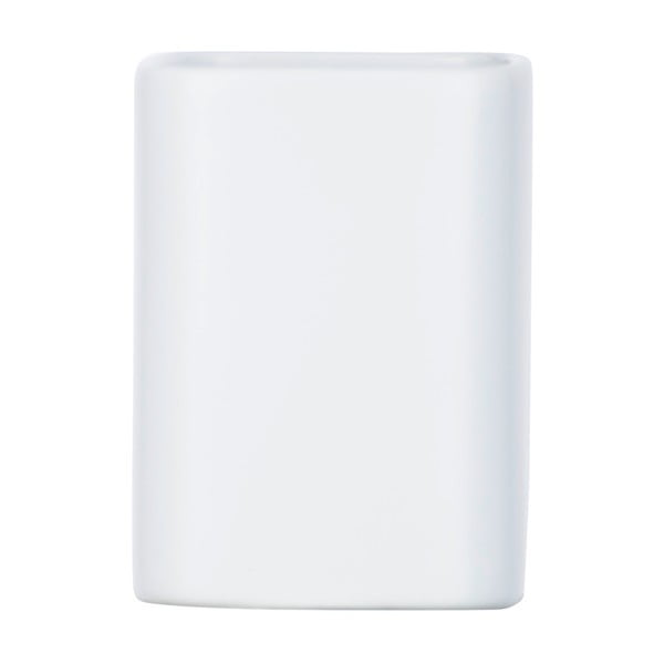 Mat bijela keramička čašica za četkice za zube Wenko Hexa-image-2