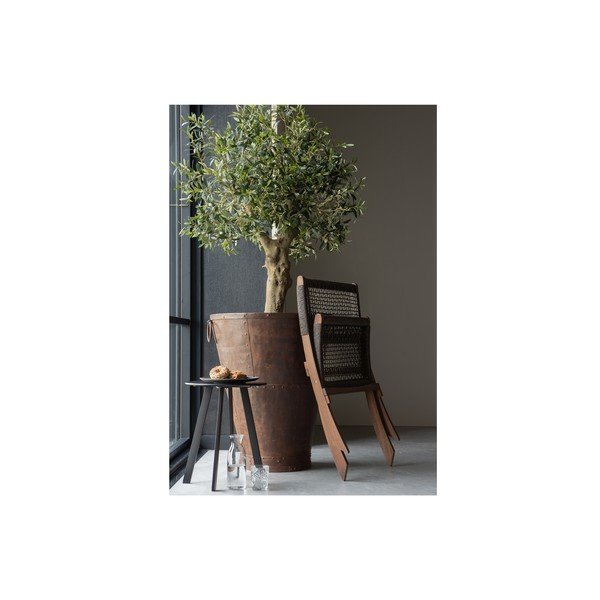 Crni vrtni pomoćni stol WOOOD Fer, ø 40 cm-image-4