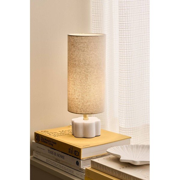 Bijela/bež lanena stolna lampa (visina 33 cm) Joline – Ellos Home-image-1