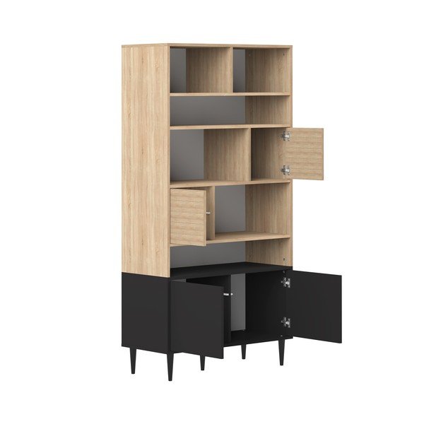 Crni regal u dekoru hrasta 90x180 cm Horizon - TemaHome -image-3