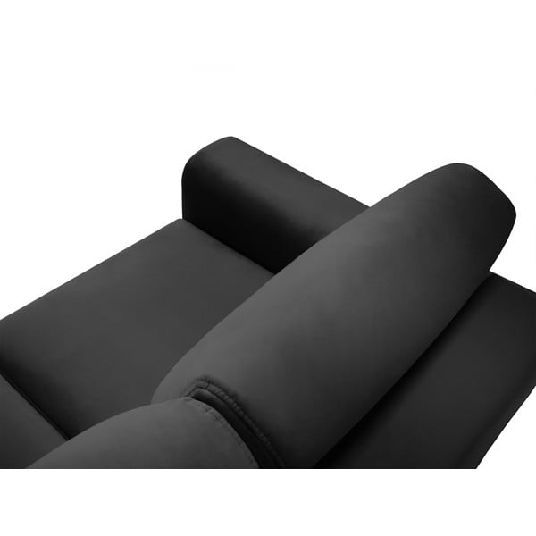 Tamno siva baršunasti sklopiva/s prostorom za odlaganje kutna garnitura Kyoto – Cosmopolitan Design-image-4