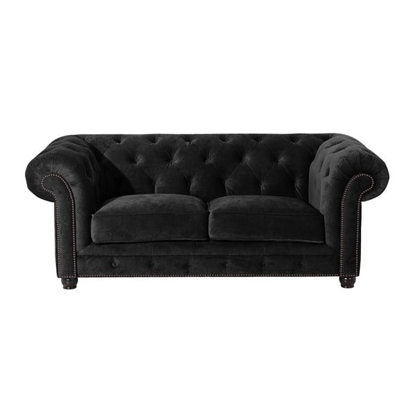 Crna sofa Max Winzer Orleans Velvet, 196 cm