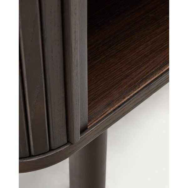 Tamno smeđi ormarić u dekoru jasena s kliznim vratima 110x140 cm Mailen – Kave Home-image-4