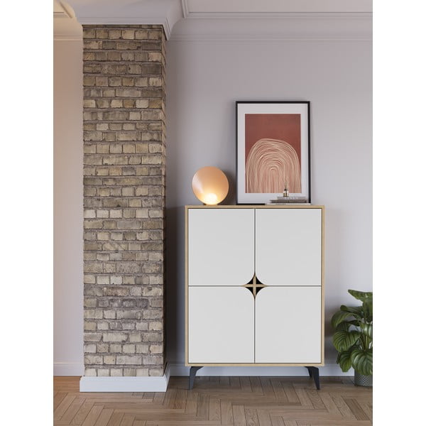 Bijeli/u prirodnoj boji ormarić u dekoru hrasta 90x120 cm Nola – Marckeric-image-1