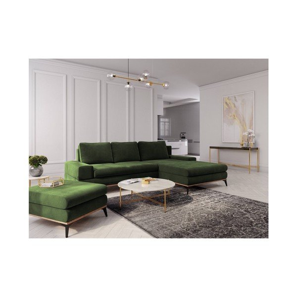 Zelena kutna garnitura Windsor & Co Sofas Planet, desni kut-image-1