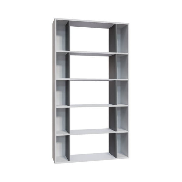 Bijelo-siva polica za knjige 90x164 cm Sanborn - Kalune Design