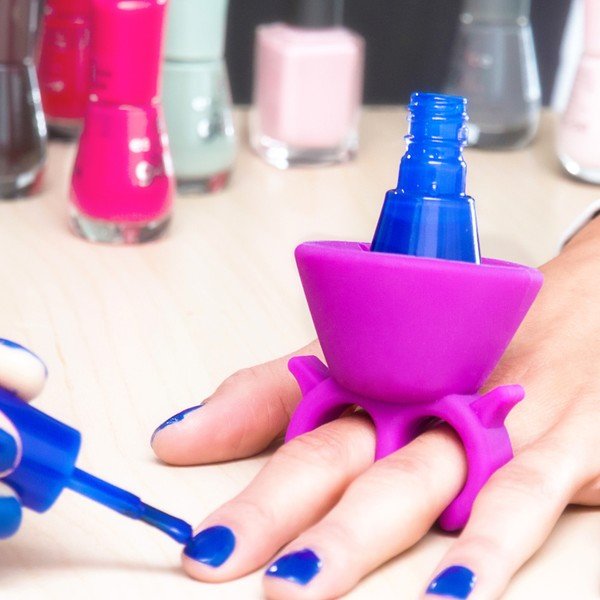 Ljubičasti držač laka za nokte InnovaGoods Home Nail Salon-image-1