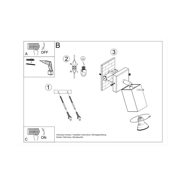 Siva zidna lampa Toscana – Sollux-image-4