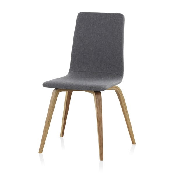Drvena stolica za blagovaonicu sa sivom presvlakom Geese