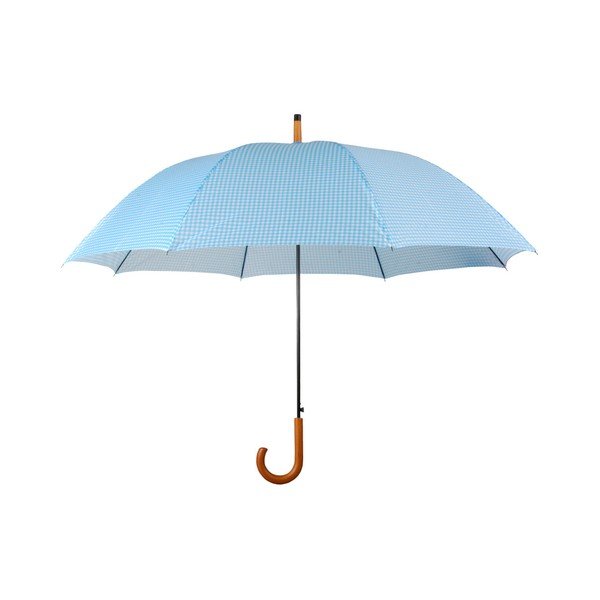 Svijetloplavi kišobran s drvenom ručkom Esschert Design Rain