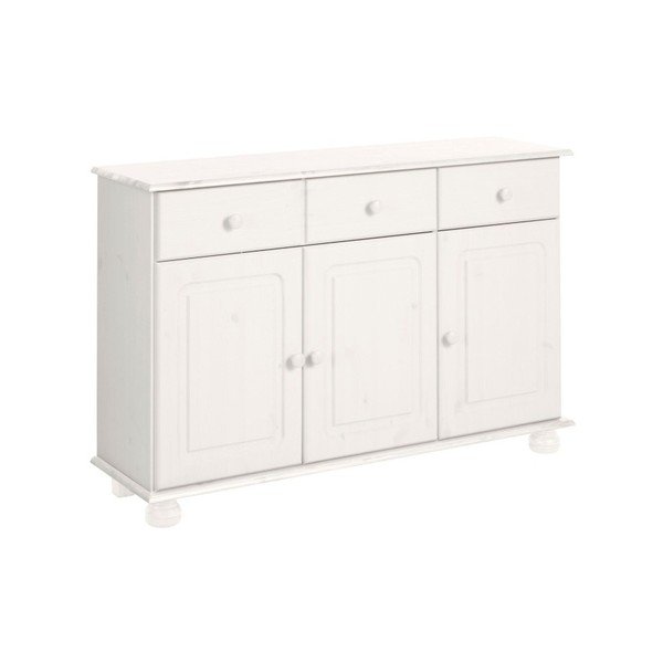 Bijela niska komoda od masivnog bora 116x76 cm Ella – Støraa-image-3