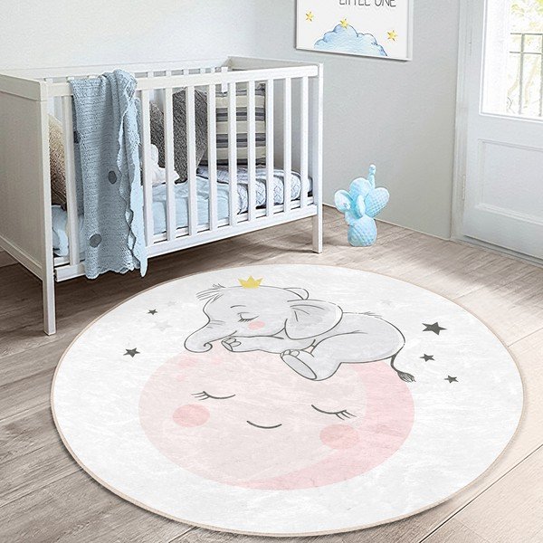 Bijeli dječji tepih ø 120 cm Comfort – Mila Home-image-1