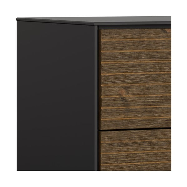 Crna visoka komoda u dekoru borovine 80x111 cm Soma - Tvilum-image-1